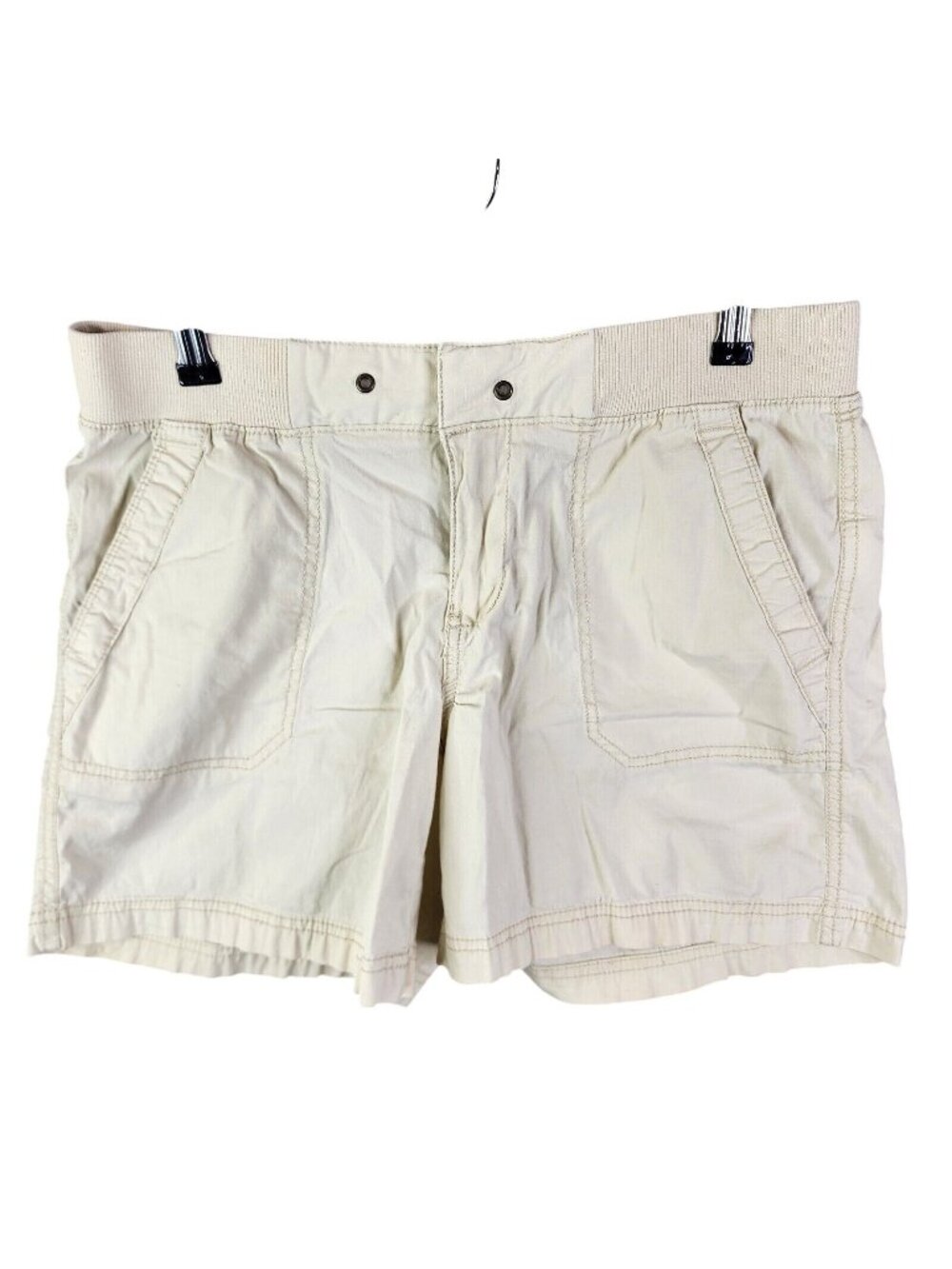 Womens Natural Reflections Beige Shorts Casual 6" Inseam 100% Cotton Size 8